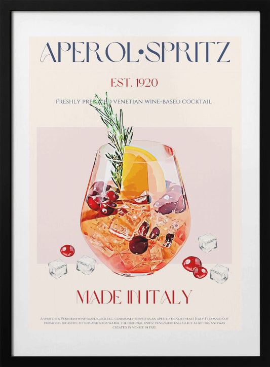 Aperol Spritz Cocktail - Art Print by Nazma Khokhar