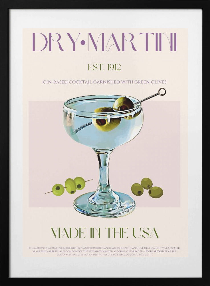 Classic Martini Charm - Art Print by Nazma Khokhar