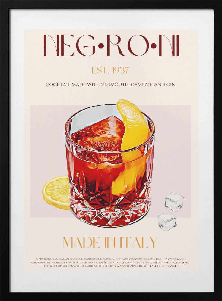 Negroni Delight - Art Print by Nazma Khokhar