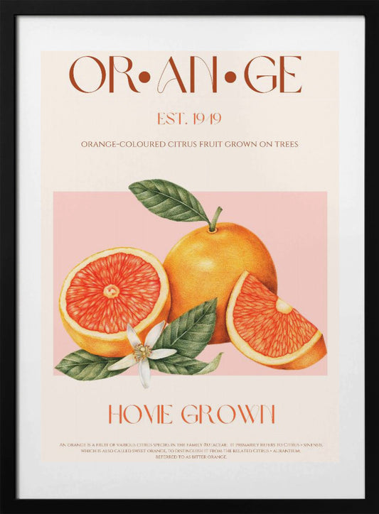 Vintage-themed With Vibrant Oranges - Art Print by Nazma Khokhar