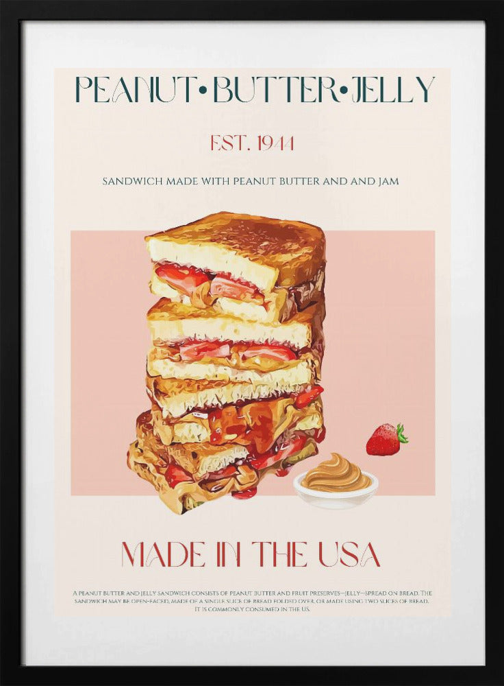 Peanut Butter And Jelly Sandwich Stack - Art Print by Nazma Khokhar