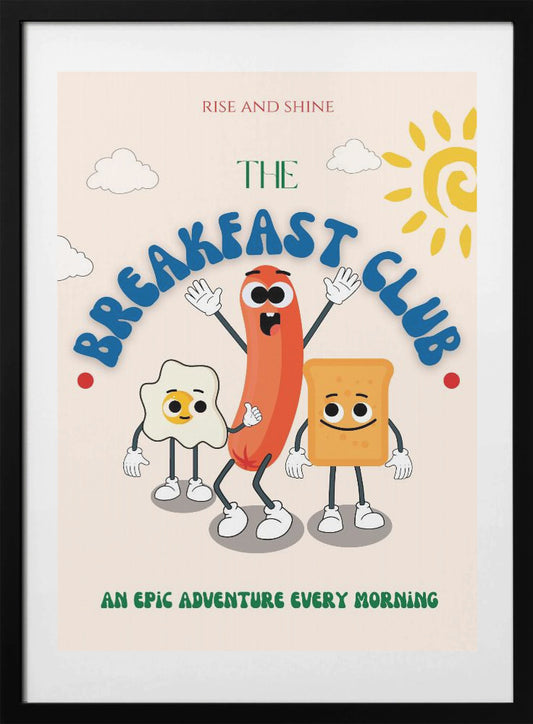 Breakfast-themed Cartoon - Art Print by Nazma Khokhar