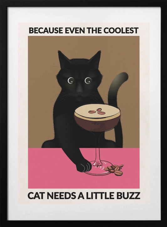 Cat & Espresso - Art Print by WallChart Art Studio