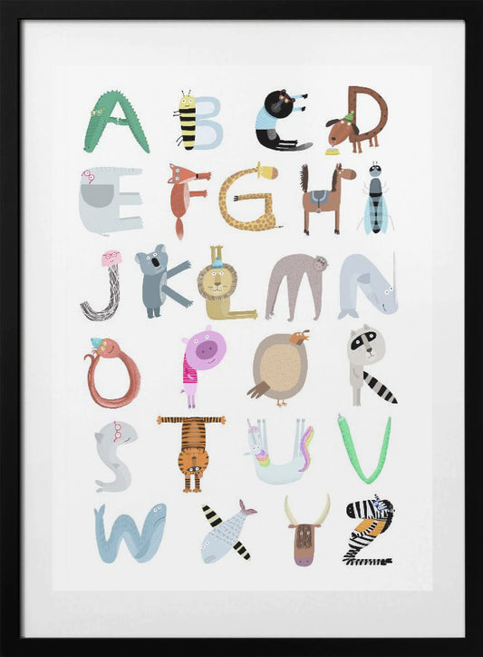 Cute Illustrated Alphabet Characters by Artist Carla Daly - Art Print by Carla Daly
