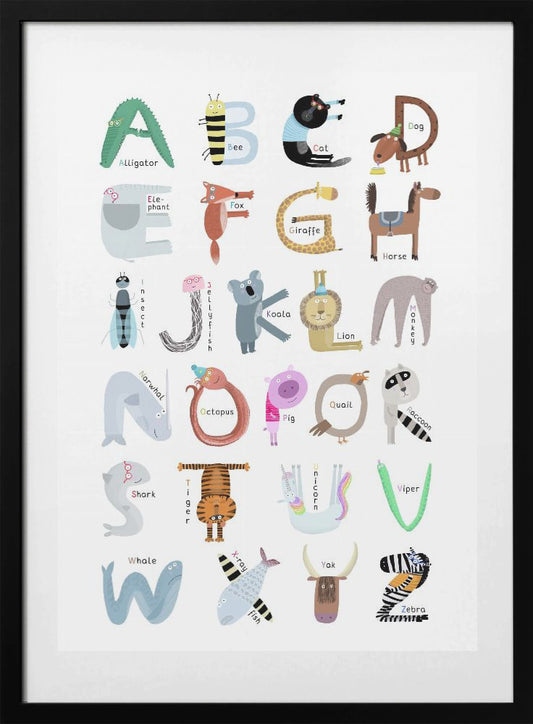 Alphabet Letter Characters with Name by Carla Daly - Art Print by Carla Daly