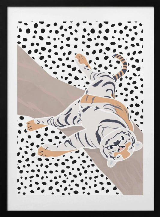 Tiger Sleeping polkadots - Art Print by Sarah Manovski