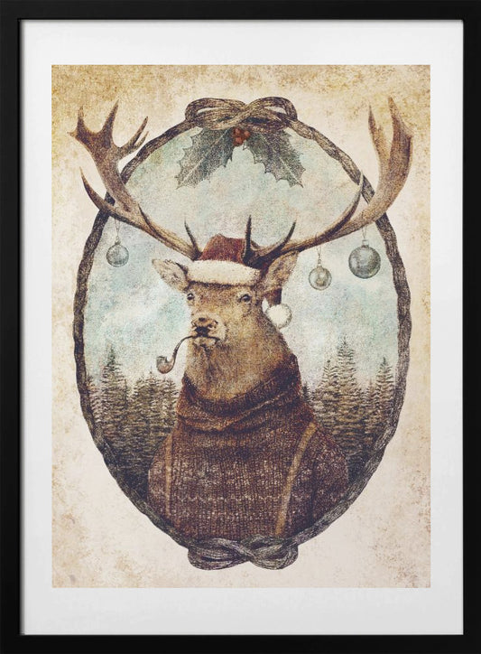 Thinking Wild Christmas - Art Print by Mike Koubou