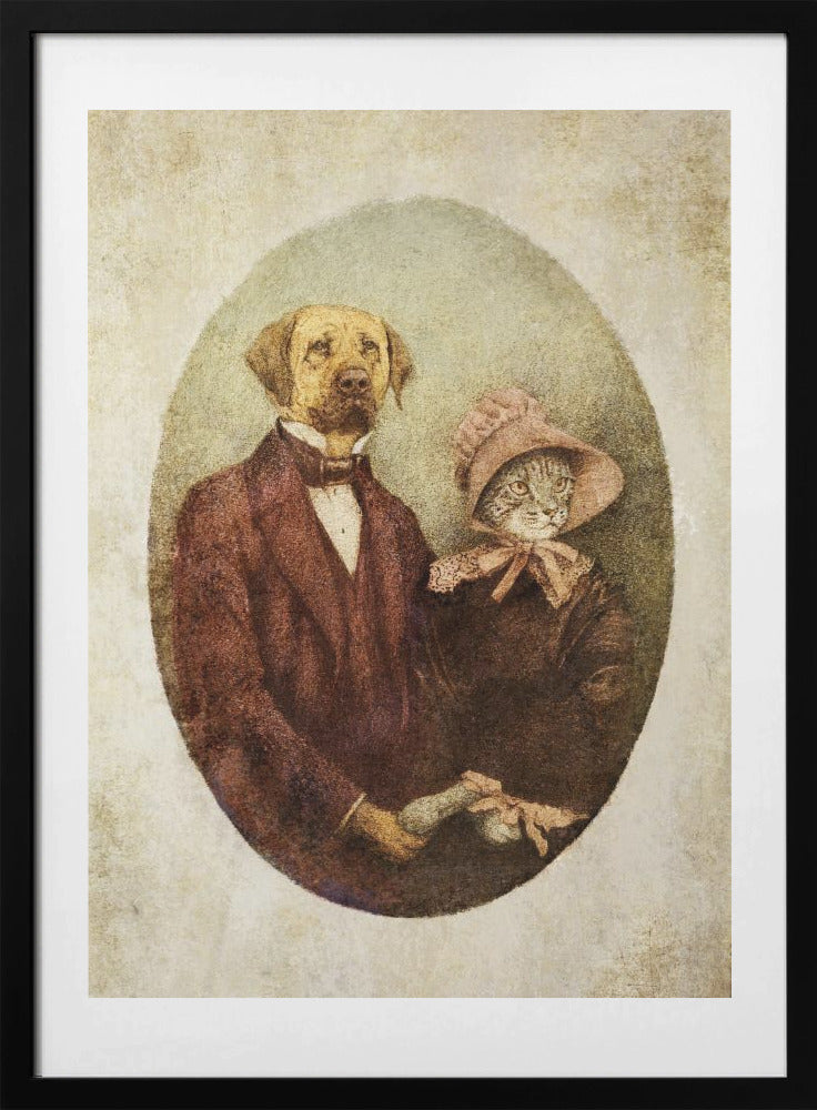 Victorian-style Portrait Couple - Art Print by Mike Koubou