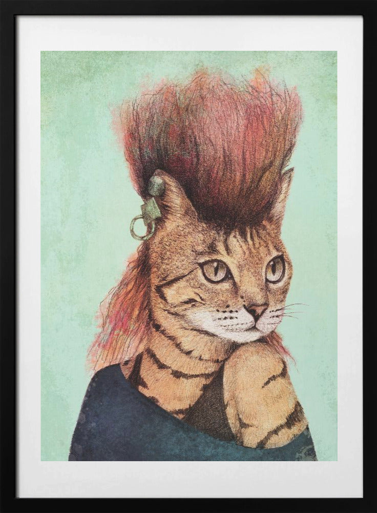Stylish Tabby Cat - Art Print by Mike Koubou