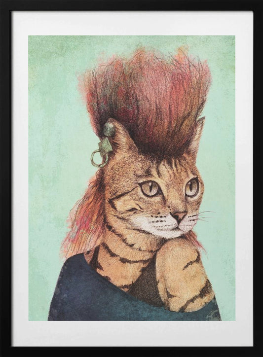 Stylish Tabby Cat - Art Print by Mike Koubou
