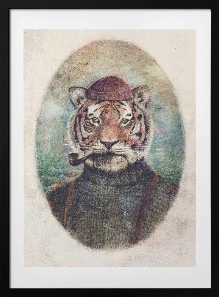 Gentleman Tiger - Art Print by Mike Koubou