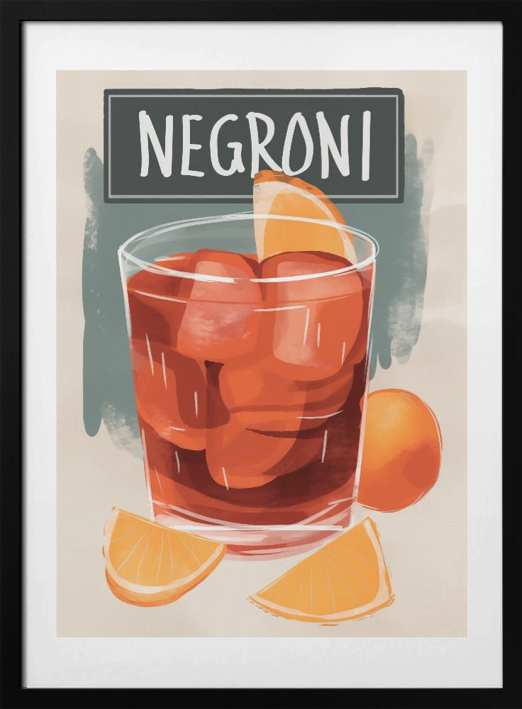 Vibrant Negroni Cocktail - Art Print by Andreas Magnusson