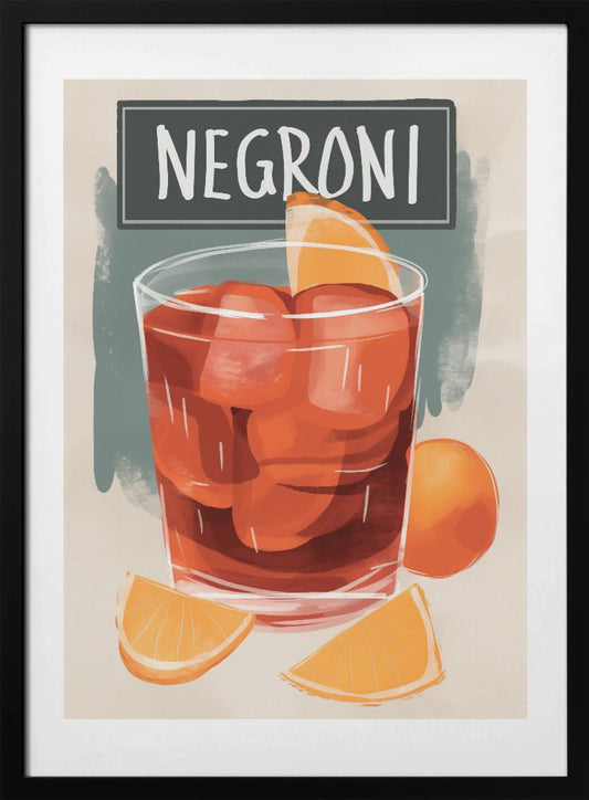 Vibrant Negroni Cocktail - Art Print by Andreas Magnusson
