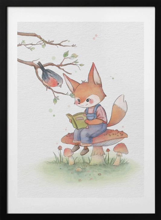 Fox and Bird - Art Print by Xuan Thai