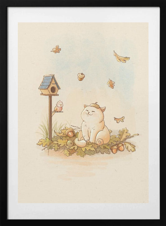 Chilling Chubby Cat - Art Print by Xuan Thai