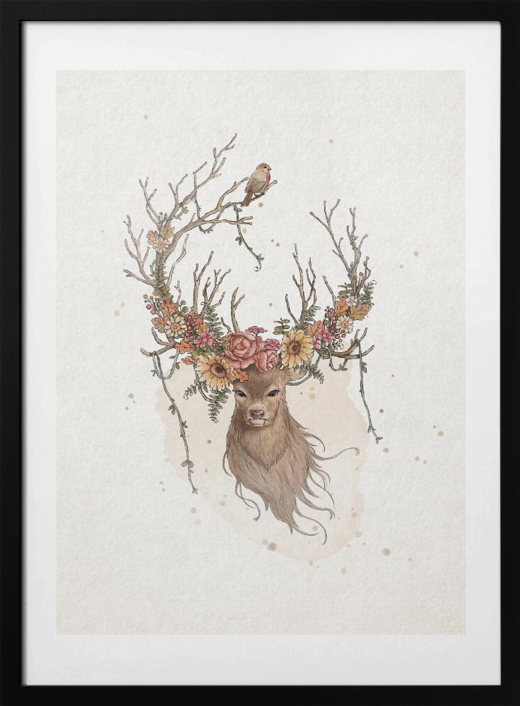 Deer In the Autumn - Art Print by Xuan Thai