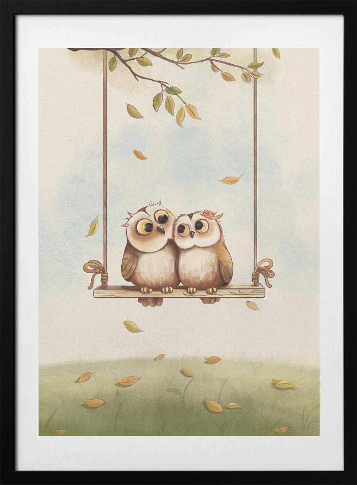 Owls In Love - Art Print by Xuan Thai