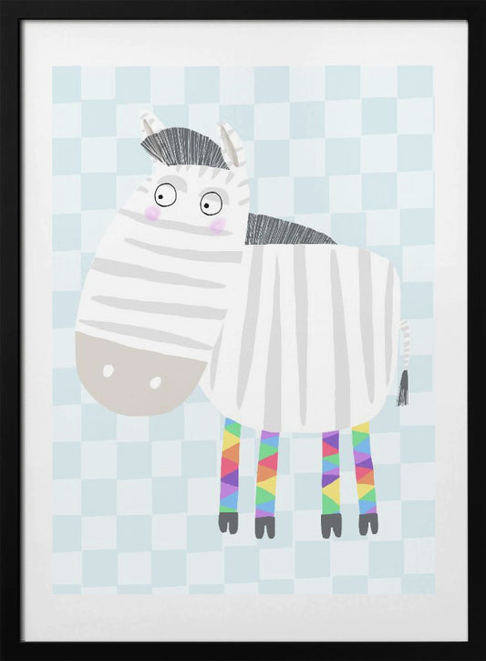 Rainbow Zebra by Children&#039;s Artist Carla Daly - Art Print by Carla Daly