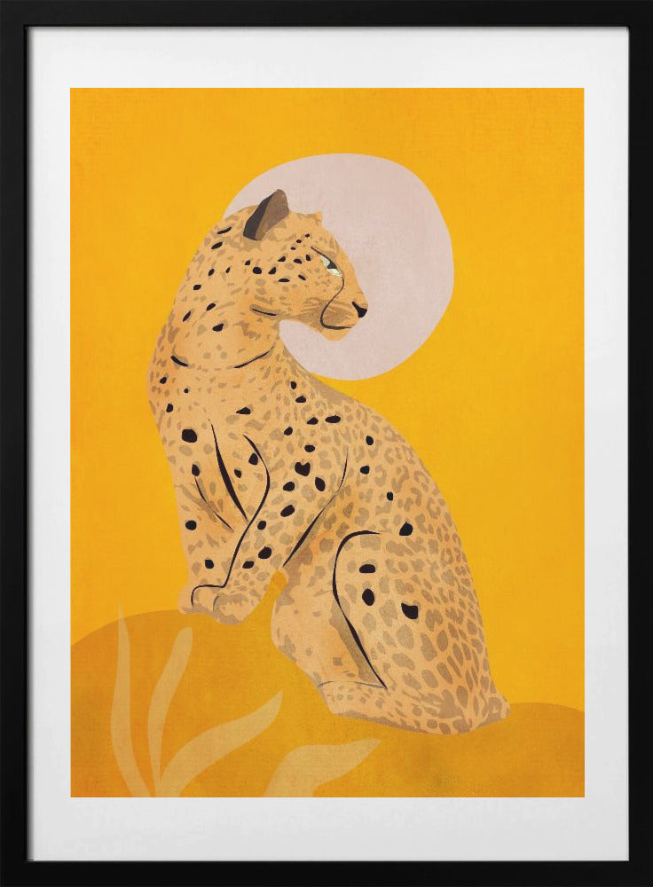 Golden Graceful Cheetah - Art Print by ThingDesign