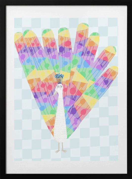 Rainbow Peacock by Artist Carla Daly - Art Print by Carla Daly