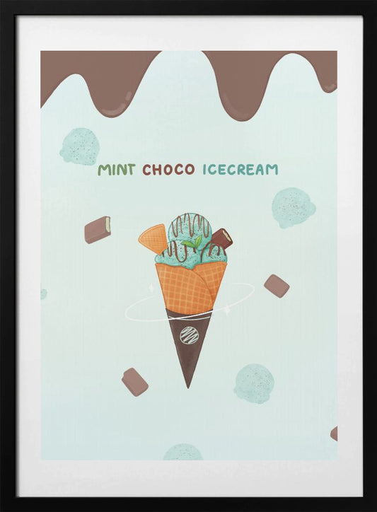 Mint Chocolate Ice Cream - Art Print by Xuan Thai