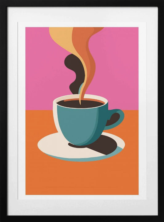 Coffee Steam Pink - Art Print by WallChart Art Studio