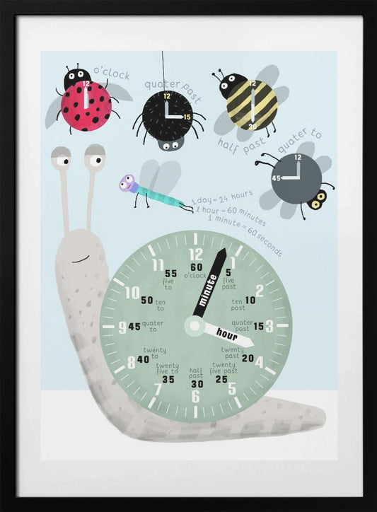 Learn the Time with Cute Bugs - Art Print by Carla Daly