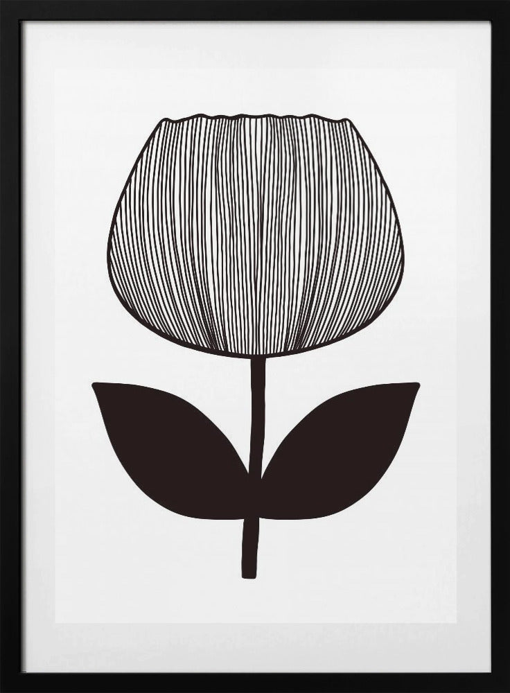 Monochrome Blossom - Art Print by Bainai