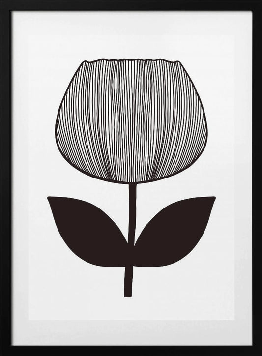 Monochrome Blossom - Art Print by Bainai