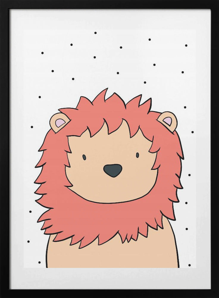 Lion and Dots - Art Print by Bainai