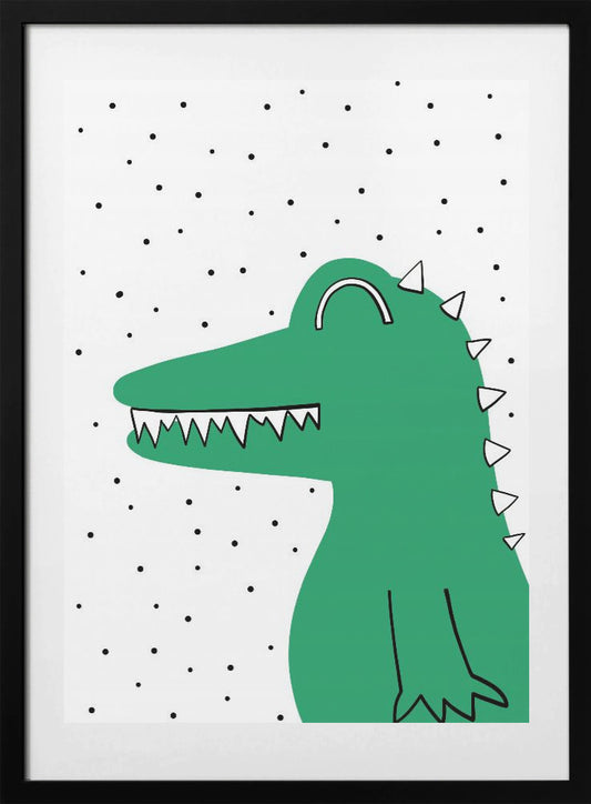 Playful Gator Grin - Art Print by Bainai