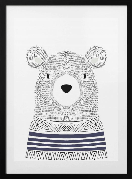 Little Scandinavian Bear - Art Print by Bainai