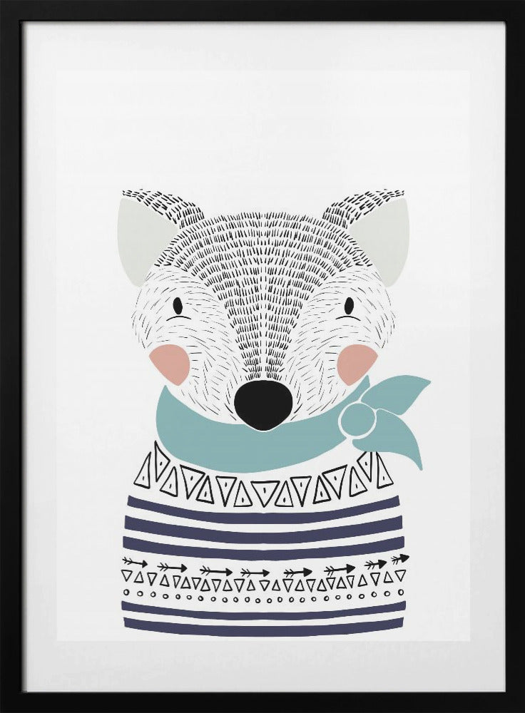 Little Scandinavian Fox - Art Print by Bainai