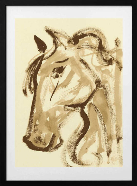 Horse Portrait in Sepia Tones - Art Print by Santhosh ch
