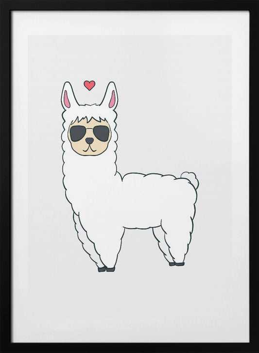 Alpaca in love - Art Print by Bainai