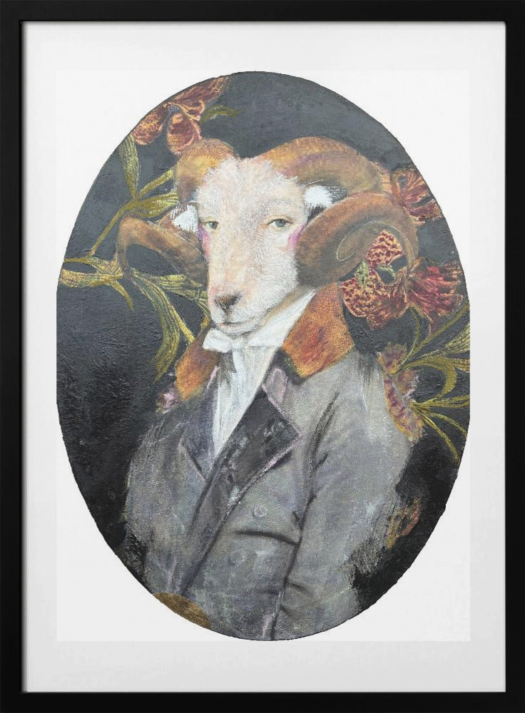 Regal Ram Portrait - Art Print by Karenina Fabrizzi