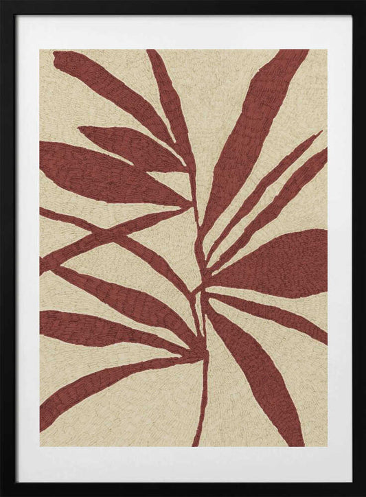 Red Leaf Silhouette - Art Print by Treechild