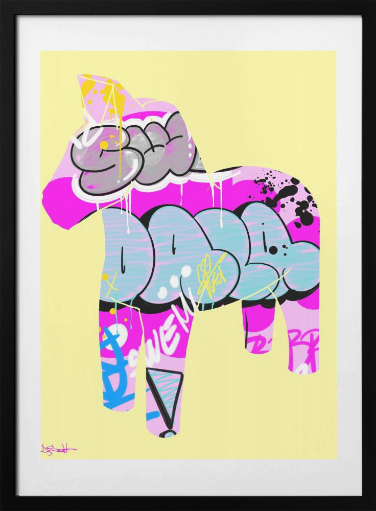 Graffiti Style Dala Horse - Art Print by Suzan Habib