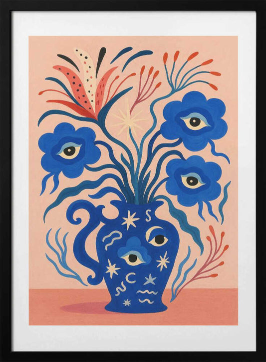 Mystical Eyed Flowers - Art Print by Marianne Bassil