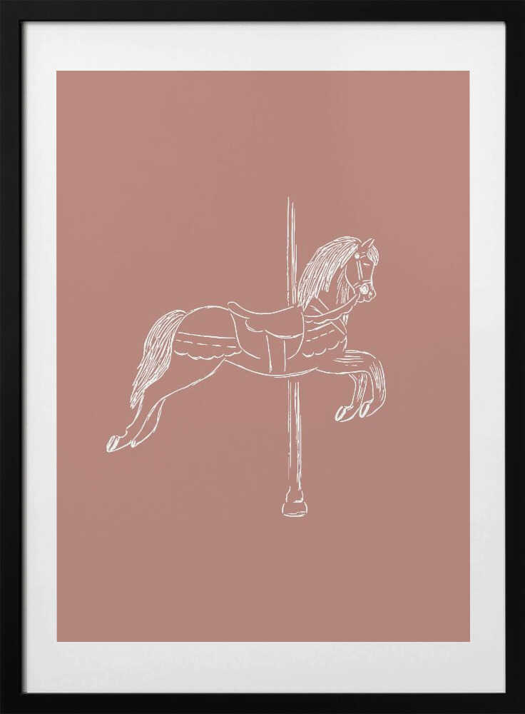 Circus Horse Vintage Red - Art Print by Aminah Eleonora