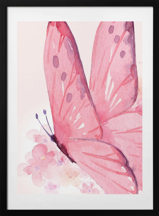 Delicate Pink Butterfly - Art Print by Saskia Michele