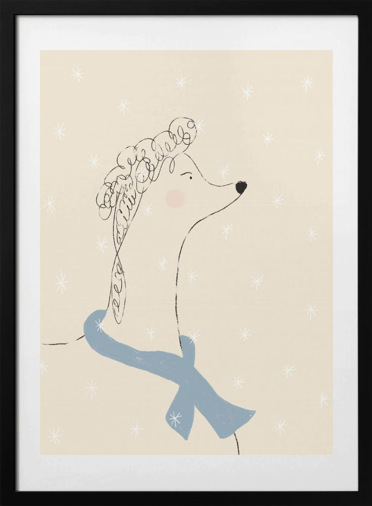 Poodle in the Snow - Art Print by Anna Mielniczuk