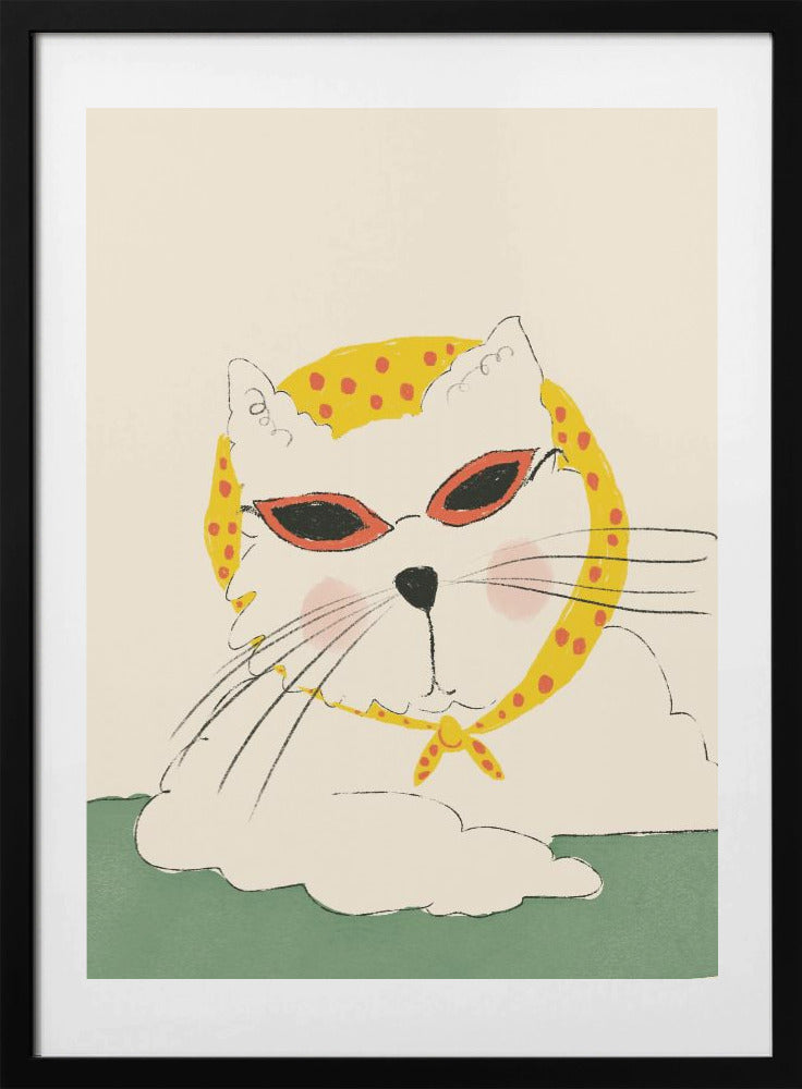 Chic Feline Pose - Art Print by Anna Mielniczuk