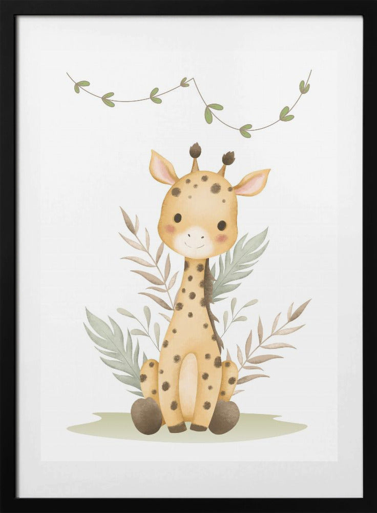 Giraffe&#039;s Gentle Smile - Art Print by Saskia Michele