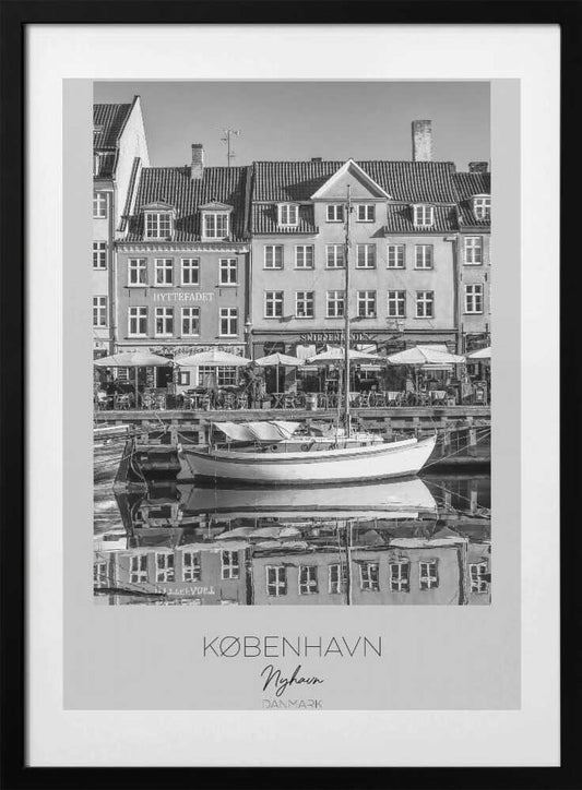 Serene Nyhavn Reflections - Art Print by Melanie Viola Travel Poster