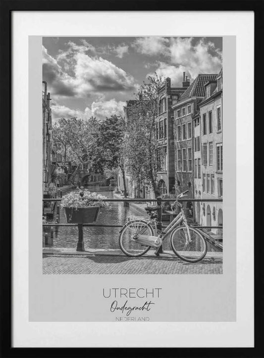 Oudegracht Canal Showcasing Historic Architecture - Art Print by Melanie Viola Travel Poster