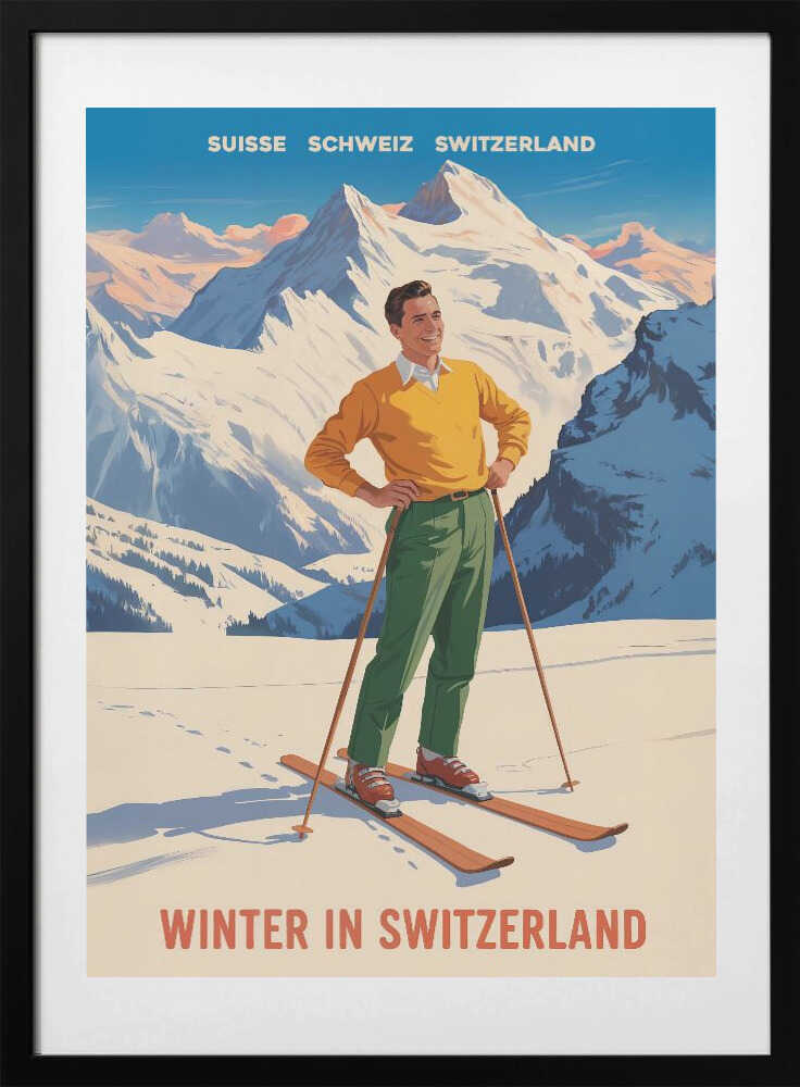 Swiss Alpine Bliss - Art Print by Andreas Magnusson Travel Poster