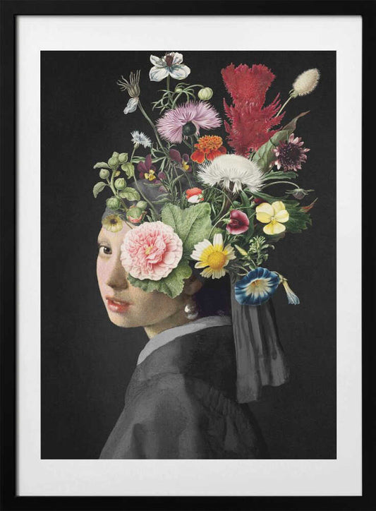 Girl With a Pearl Earring -  the 2024 Spring Is Coming Edition - Art Print by Marja van den Hurk