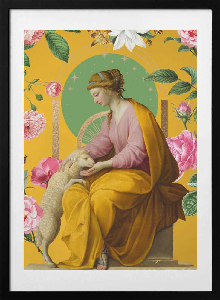 Meekness   a Collage - Art Print by Marja van den Hurk