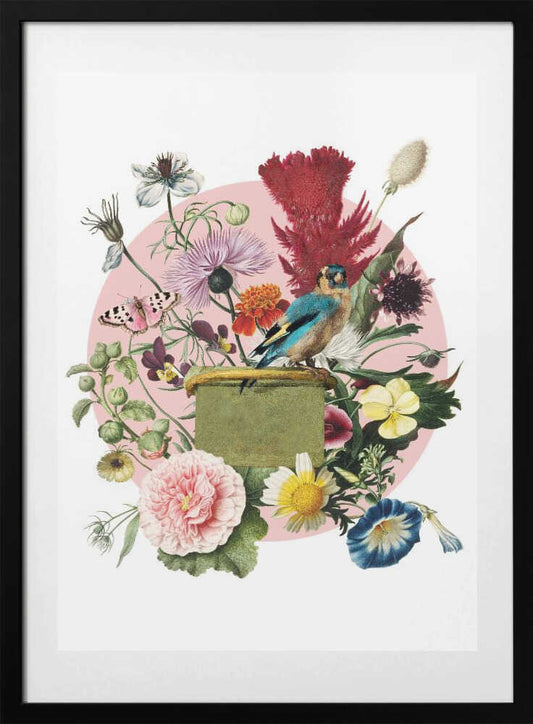 Colorful Bird Perched On A Box - Art Print by Marja van den Hurk